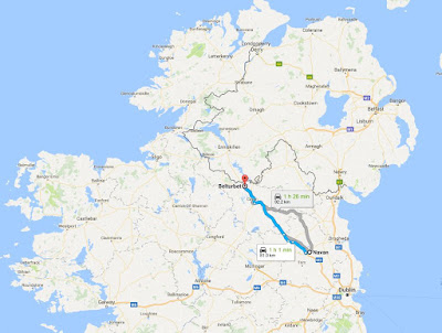 Distance between Belturbet and Navan