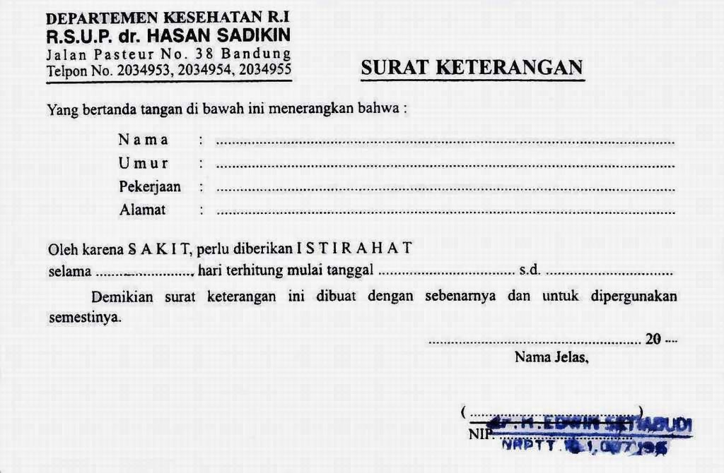 Surat Keterangan Dokter  Kotasurat.com