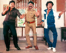 RAJINIKANTH, PRABHU & VINU CHAKRAVARTHY IN 'GURU SHISYAN' MOVIE