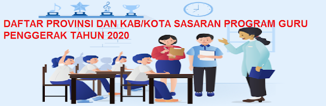   Daftar Provinsi dan Kabupaten Kota Sasaran Program Guru Penggerak tahun 2020 