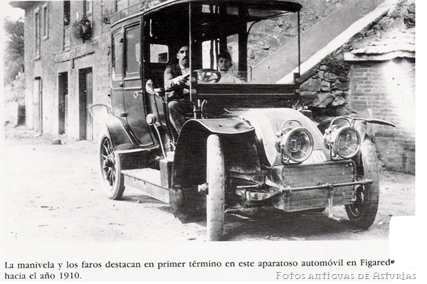 Automóvil en Figaredo hacia el año 1910