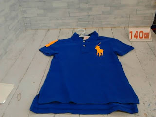 中古品　子供服　１４０ｃｍ　POLO　ブルー　半袖シャツ　９９０円