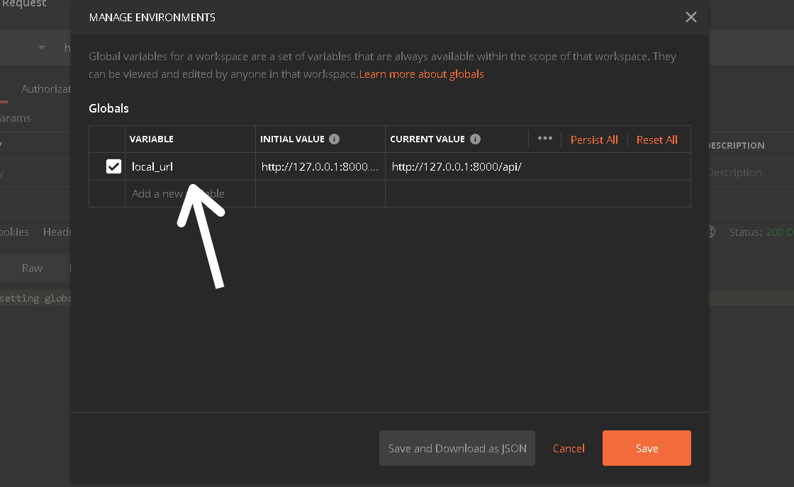 Set Global variable in Postman