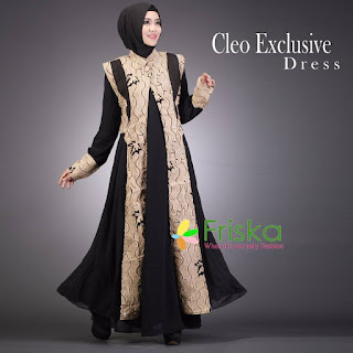 Cleo exclusive DRESS Hitam Coklat