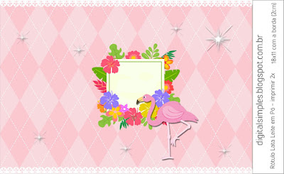 Flamingo: Etiquetas para Candy Bar e Invitación para Descargar Gratis. 