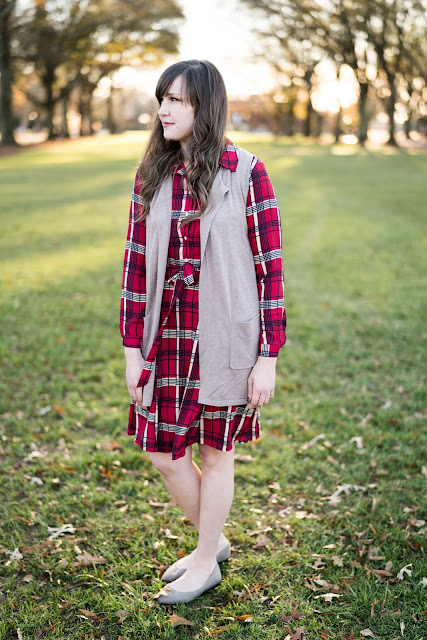 red plaid dress everyday emily blog greenville sc blogger southern style blogger