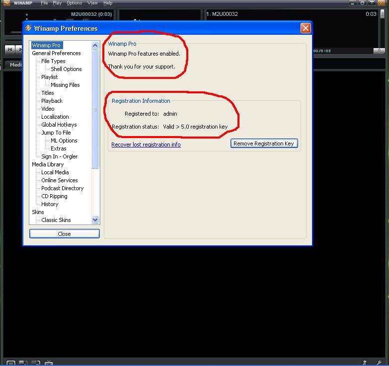 Winamp pro 5.666 build 3510 final with serial key 