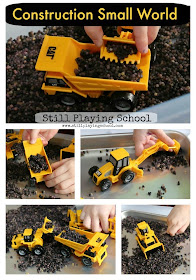 I would have never thought to use this for construction vehicle play but it's taste safe and easy to make for kids!