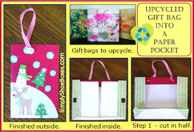 Upcycled Gift Bag into paper pocket