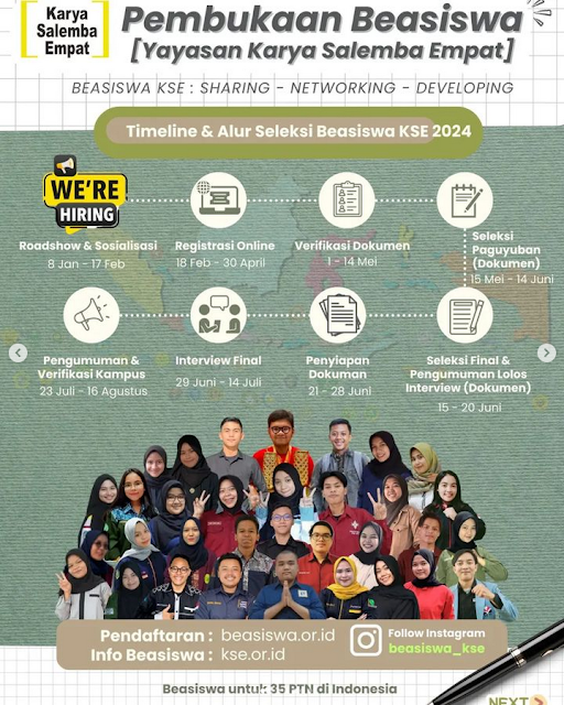 Yayasan Karya Salemba Empat kembali membuka pendaftaran untuk penerima beasiswa Tahun Akademik 2024/2025