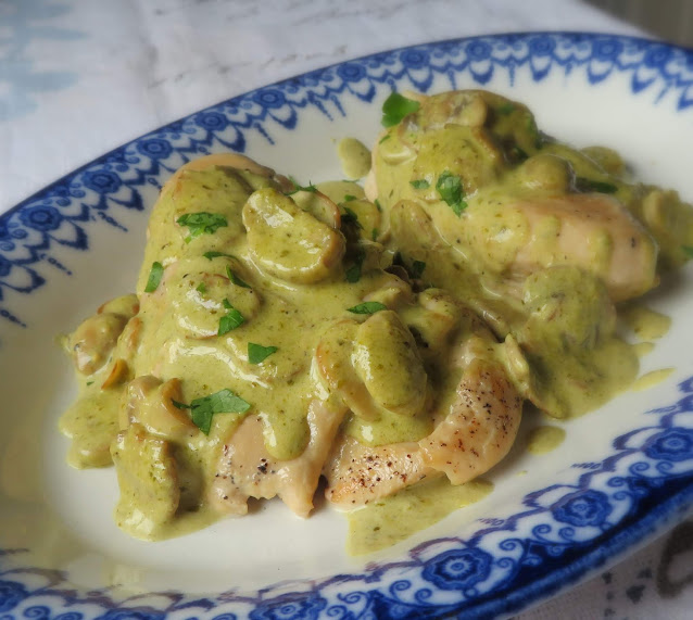 Chicken with a Pesto & Mushroom Sauce