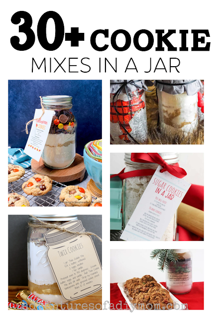 collage of mason jar cookie ideas