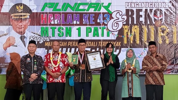 Raih 15.000 Medali Sepanjang Tahun 2022, MTsN 1 Pati Dapat Rekor Muri 