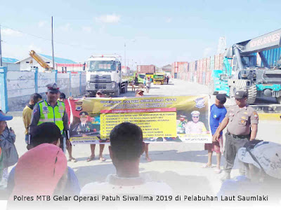 Polres MTB Gelar Operasi Patuh Siwalima 2019 di Pelabuhan Laut Saumlaki