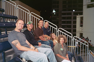 Noah, Joe, Dave, Kurt, Suzie and Louise on the bleachers atop the Western Metal Supply Co. Building