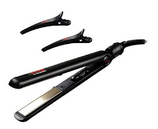 MHD Professional Titanium Hair Straightener 1 Inch Hair Flat Iron Negative Ionic Technology Straightening Iron Plus 2 x Salon Clips 