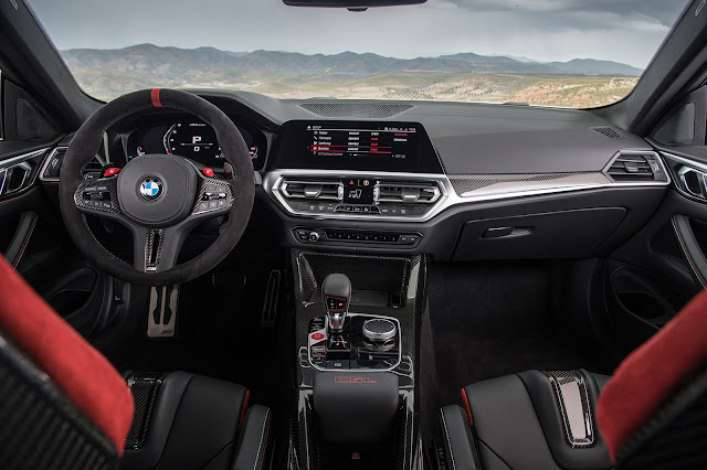 2023 BMW M4 CSL has Carbon Fiber interior trim strips.