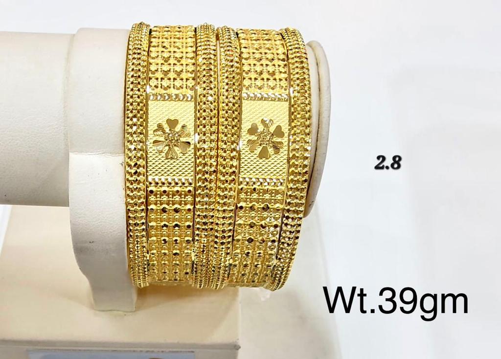 Latest Machine Gold Bangles Designs Simple And Beautiful For Dailywear Light Weight