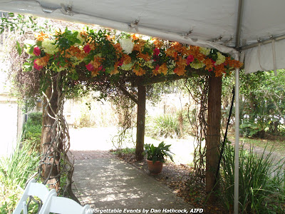 White Wedding Arbor. The arbor was adorned with