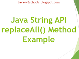 Java String API replaceAll() Method Example