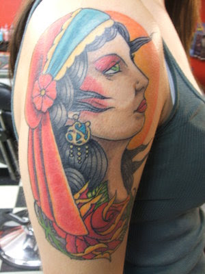 Gypsy Head Tattoo Design Picture Gallery - Gypsy Head Tattoo Ideas