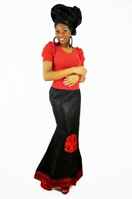 African Traditional Wears: Black And Red Linen African Clothing