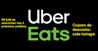 Cupom  de desconto Uber Eats app aplicativo pedir comida lanche restaurante Uber Eats