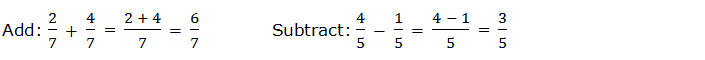 Addition and subtraction of like fraction