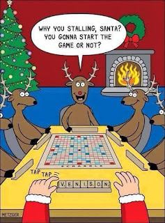 Santa plays Scrabble