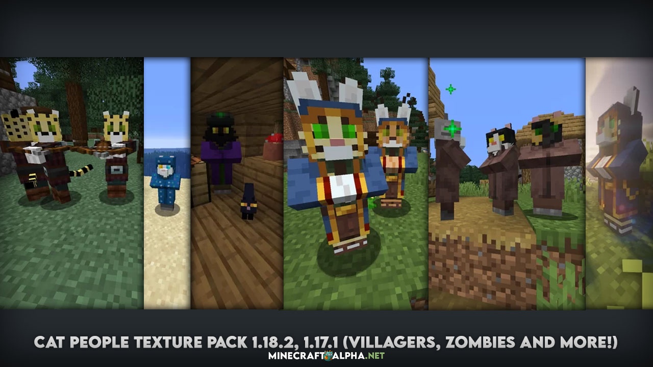 Cat People Texture Pack 1.18.2, 1.17.1 (Villagers, Zombies and More!)
