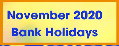 November 2020 Bank Holidays