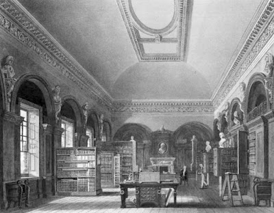 The Queen's Library  from The History of he Royal Residences by WH Pyne (1819)
