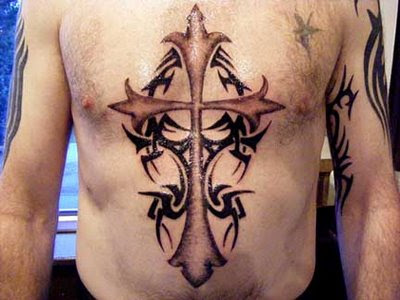 cross tattoo designs best cross tattoos for mens with tribal tattoo