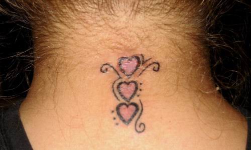 small heart tattoos for girls on back neck | Design tattoo