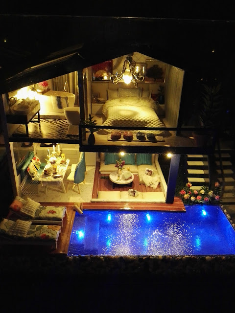 Diy dollhouse miniature Casa delle bambole fai da te con piscina