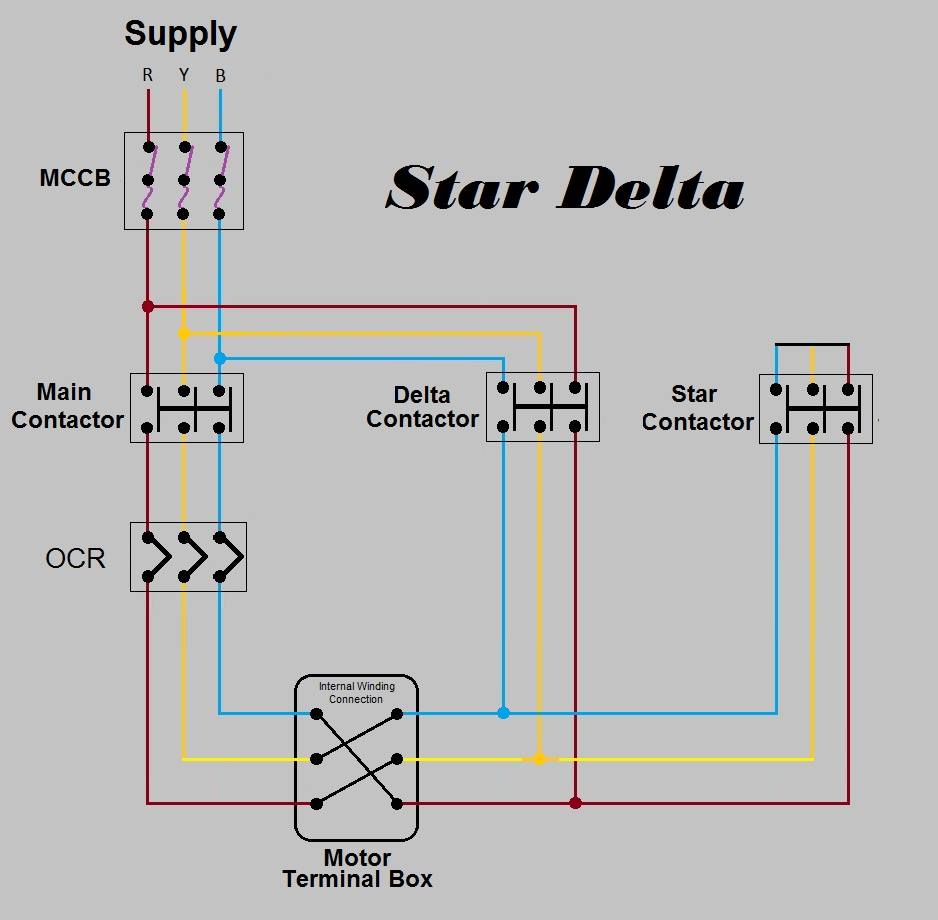 Star Delta  knack faculty Schematic Diagram - Electrical