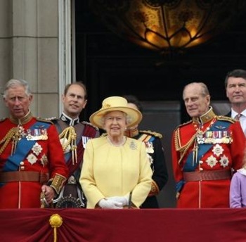 Prince Philip Standing With His Wife