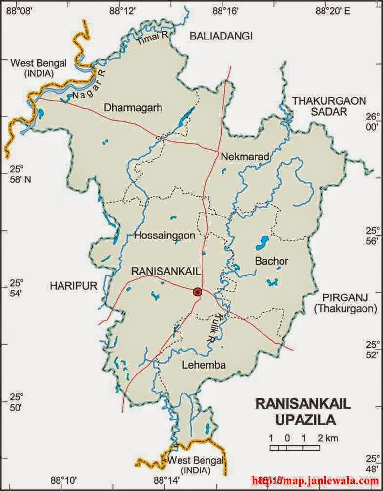 ranisankail upazila map of bangladesh