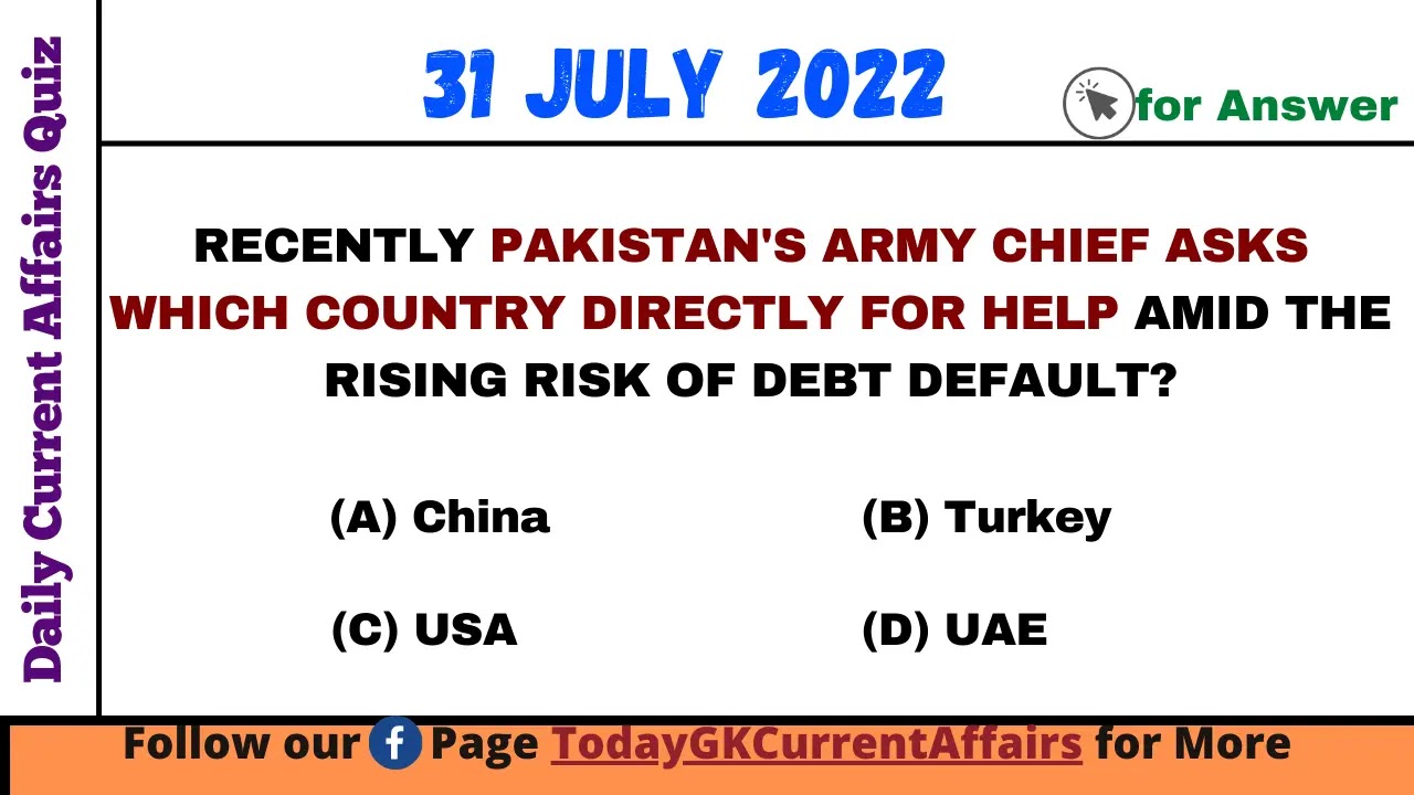 Today GK Current Affairs on 31st July 2022