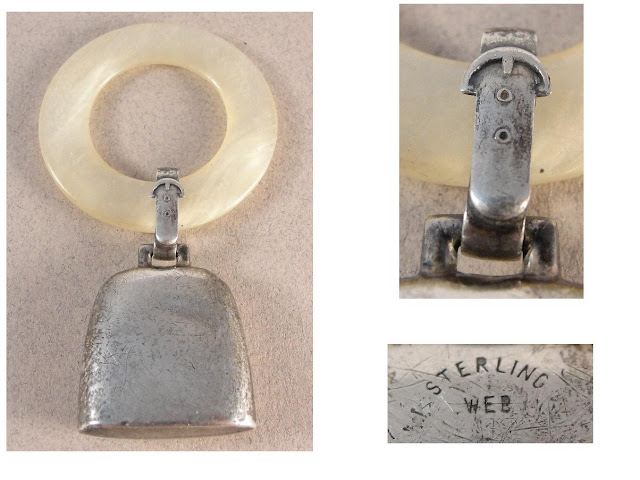 Sterling Silver Vintage 'COW BELL' Baby Rattle - Teether. c1920