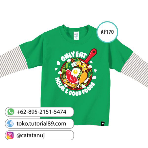 Kaos anak muslim Afrakids - AF170 – Only Eat Halal & Good Foods