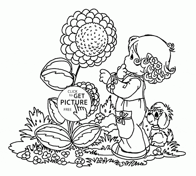 Big Spring Flower Coloring Page For Kids Seasons Coloring Pages Printables  Free