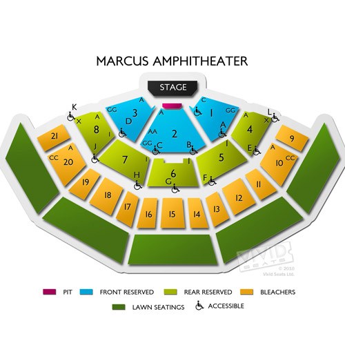 American Family Insurance Amphitheater Summerfest Milwaukee  - marcus amphitheater seating chart