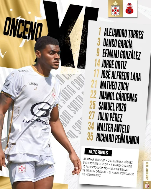 Alineaciones de Real Santa Cruz vs Guabira