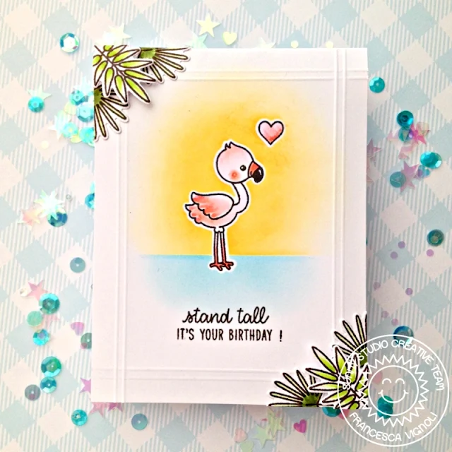 Sunny Studio Stamps: Fabulous Flamingos Seasonal Trees Sending Sunshine Catch A Wave Summer Themed Flamingo Cards by Franci Vignoli and Mona Toth