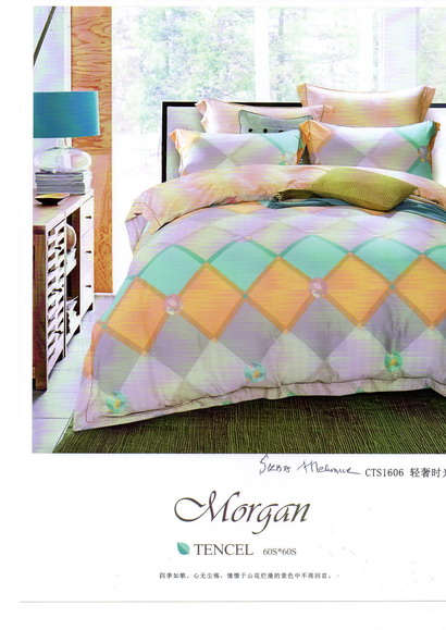 Sprei Tencel Motif Wajik Hijau