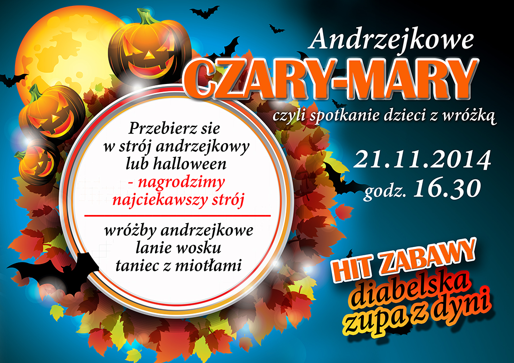 Plakat na "Andrzejkowe Czary - mary"