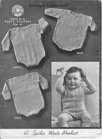 1930s vintage knitting pattern; toddler's rompers