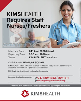 KIMSHEALTH Requires Staff Nurses