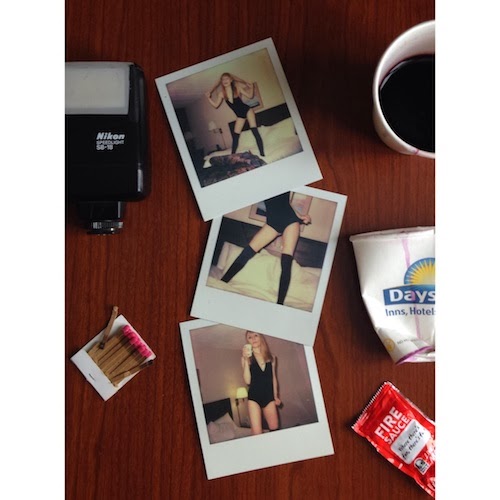 what happened last night? trashing hotel rooms and drinking wine from paper cups, impossible project polaroid.